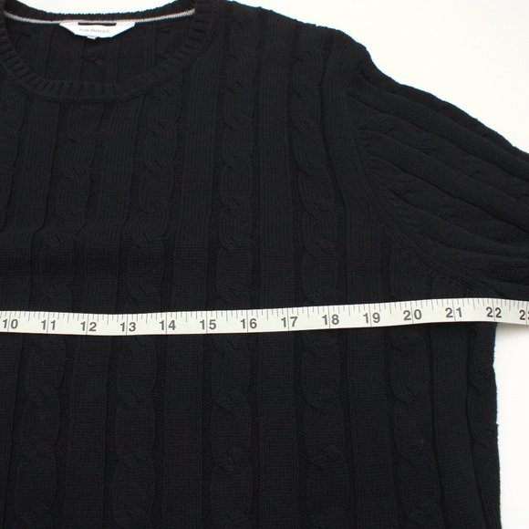 Cacharel Men's Vintage Long Sleeve Cable Knit Sweater Large Dark Navy Cotton - Picture 8 of 8